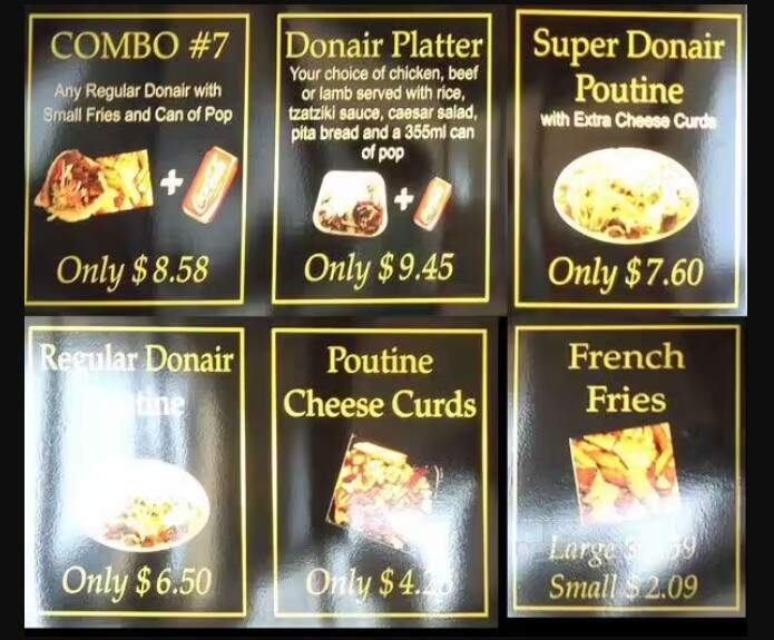 Donair Top - Maple Ridge, BC menu_pic