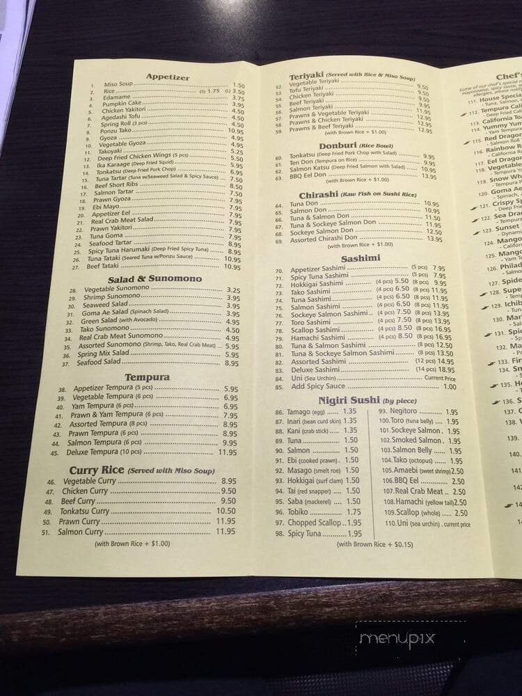 Osaka Sushi Japanese Restaurant - Vancouver, BC menu_pic