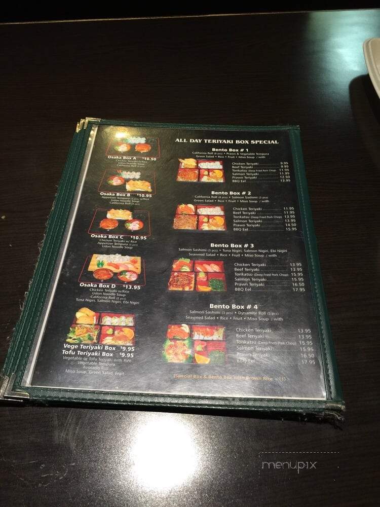 Osaka Sushi Japanese Restaurant - Vancouver, BC menu_pic