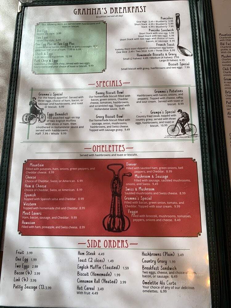 Gramma's Family Restaurant - Cascade, ID menu_pic