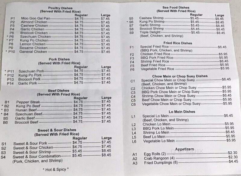 China Cafe - Haysville, KS menu_pic