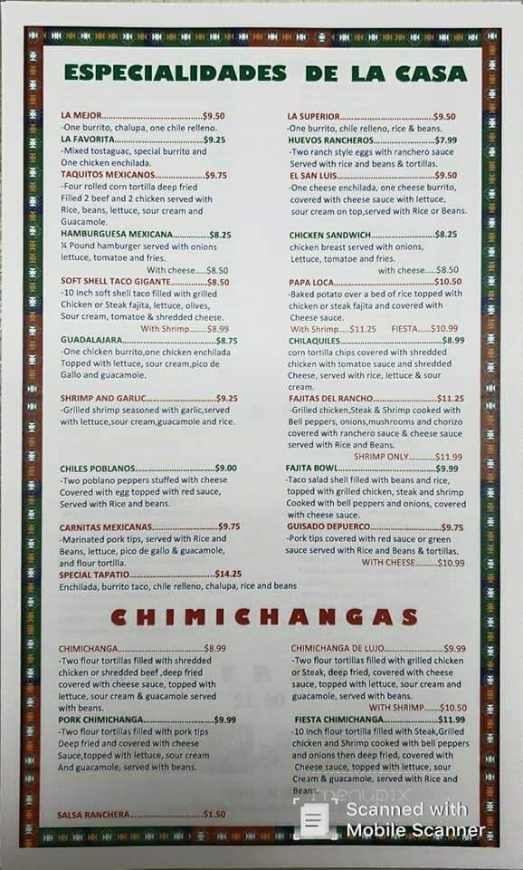 Lapotosina Restaurant - Princeton, KY menu_pic