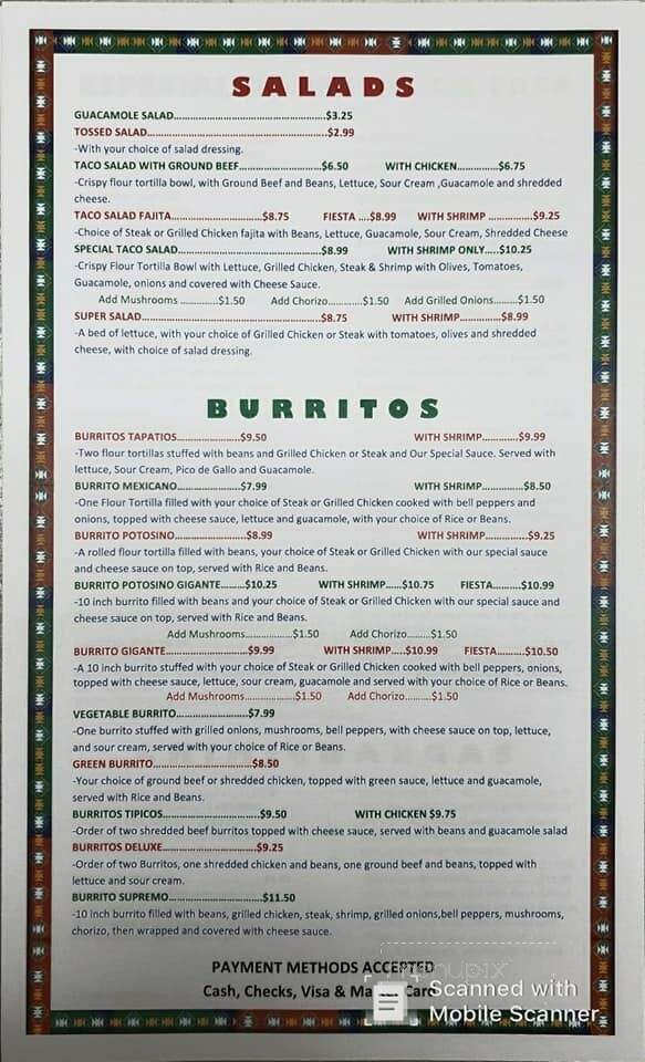Lapotosina Restaurant - Princeton, KY menu_pic