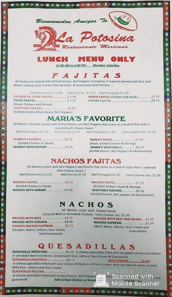 Lapotosina Restaurant - Princeton, KY menu_pic
