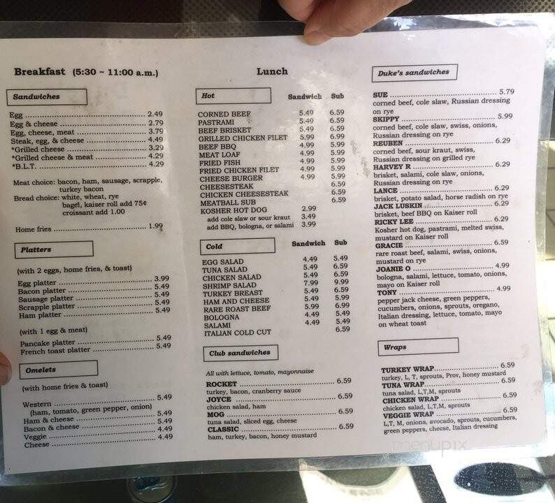 Duke's Carry Out Deli - Elkridge, MD menu_pic