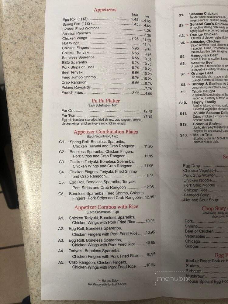 Lucky Garden - Methuen, MA menu_pic