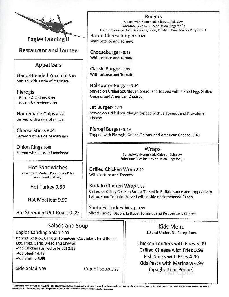 Eagle's Landing Restaurant - Belle Vernon, PA menu_pic