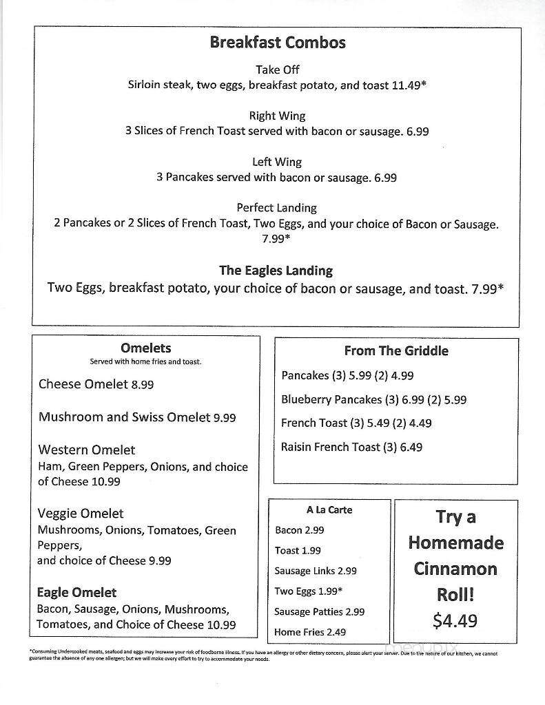 Eagle's Landing Restaurant - Belle Vernon, PA menu_pic
