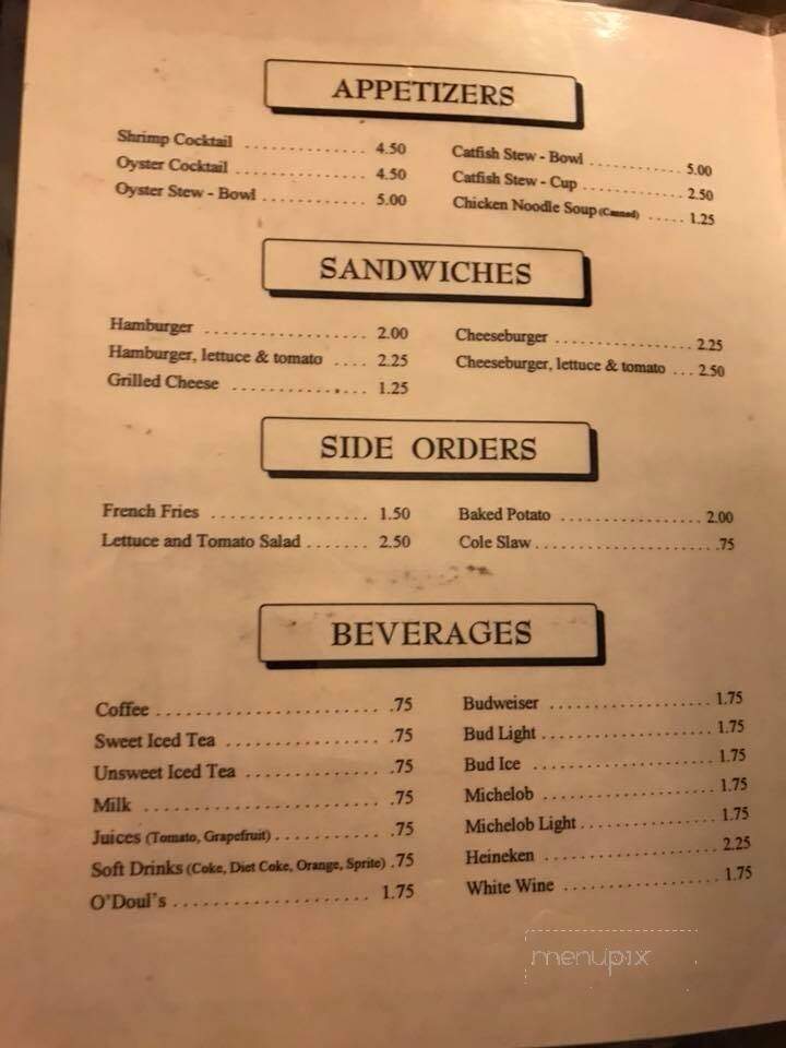 Edisto Motel - Jacksonboro, SC menu_pic