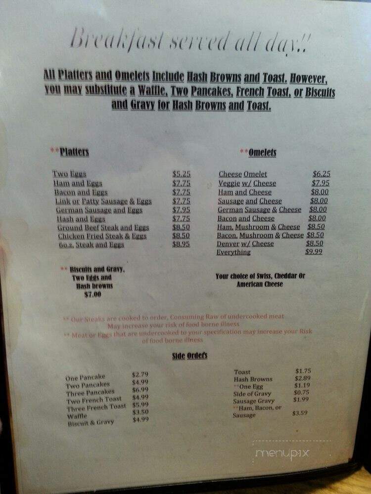 Hillside Inn - Spokane, WA menu_pic
