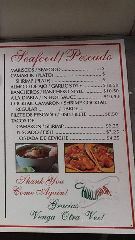Ay Chihuahua - Fillmore, CA menu_pic