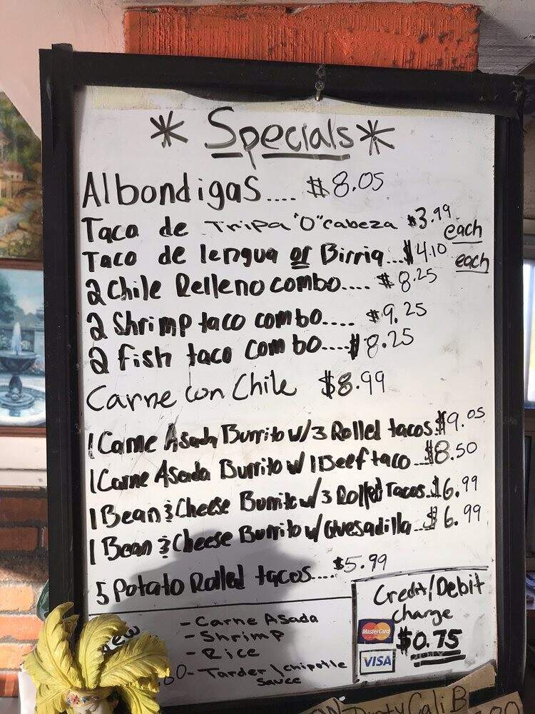 La India Bonita - Chula Vista, CA menu_pic