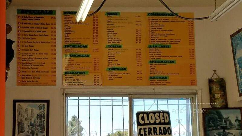 La India Bonita - Chula Vista, CA menu_pic