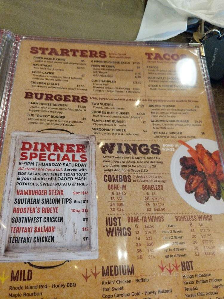 The Coop - Spindale, NC menu_pic