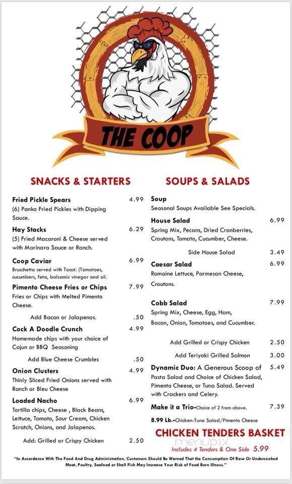 The Coop - Spindale, NC menu_pic