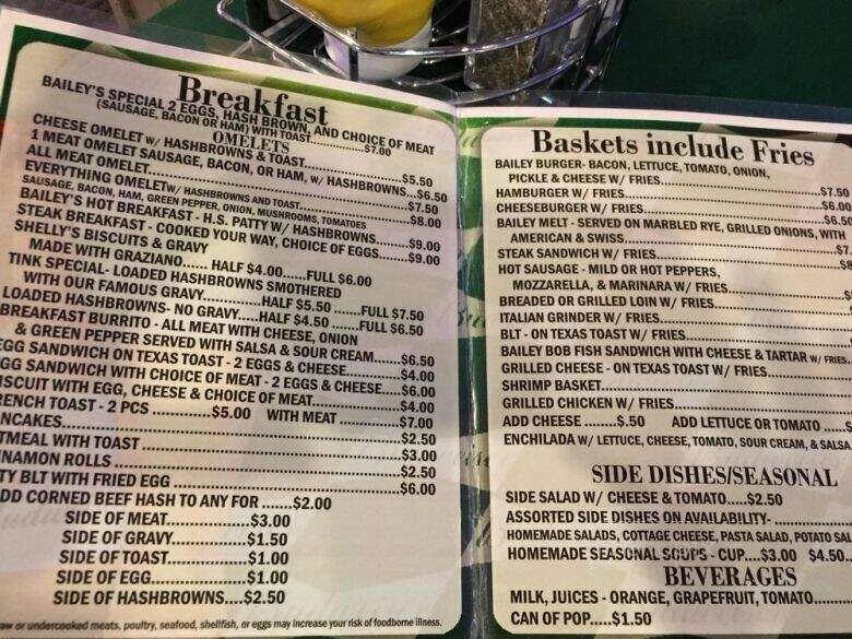 Bailey's Pub and Grub - Des Moines, IA menu_pic