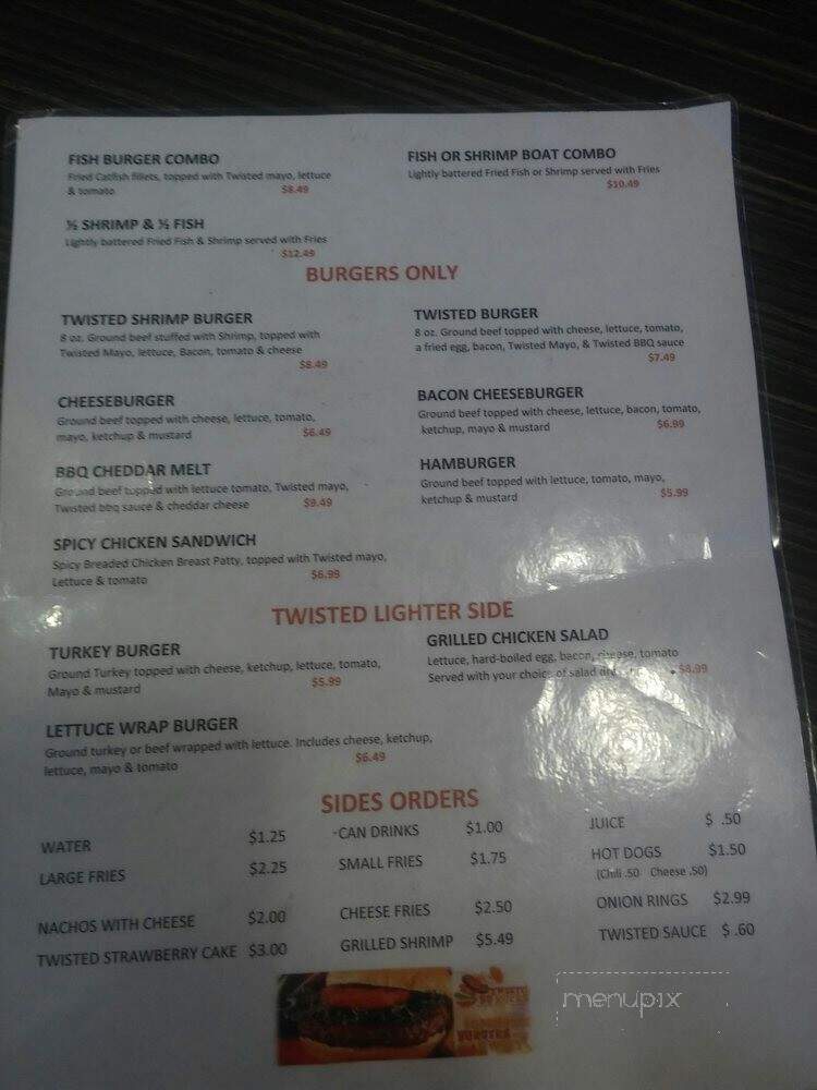 Twisted Burger - Plaquemine, LA menu_pic