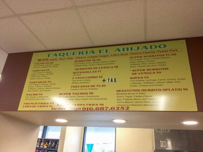 Taqueria el Ahijado - Wilton, CA menu_pic