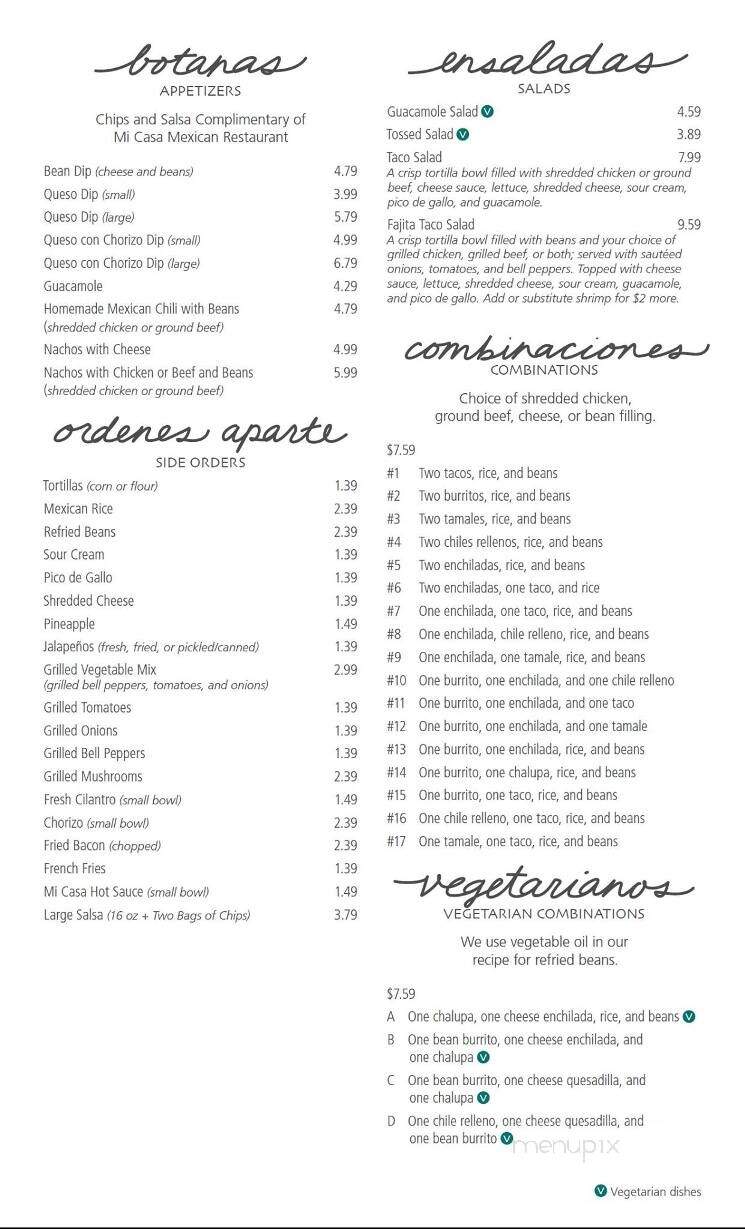 Mi Casa - Kirksville, MO menu_pic
