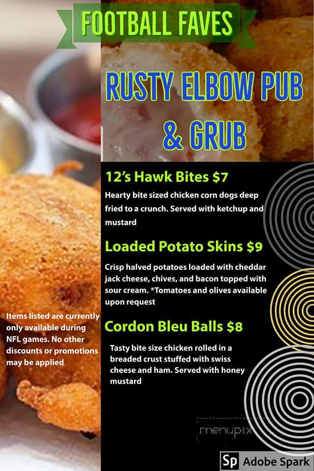 Rusty Elbow Pub & Grub - Kent, WA menu_pic