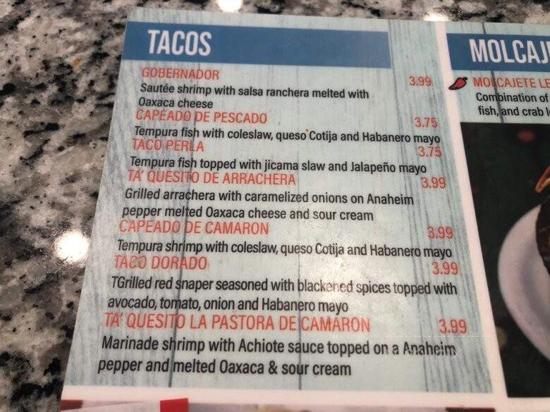 La Perla Del Pacifico - Schertz, TX menu_pic