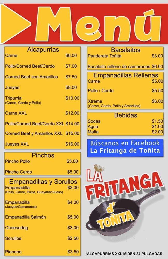 La Fritanga de Tonita - Tampa, FL menu_pic