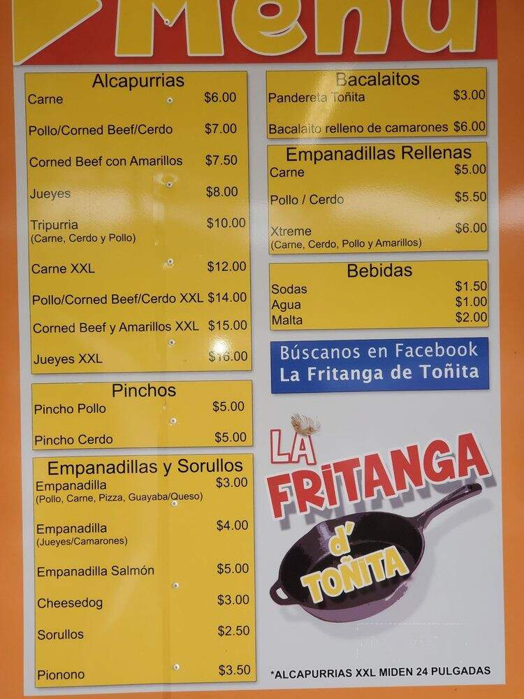 La Fritanga de Tonita - Tampa, FL menu_pic