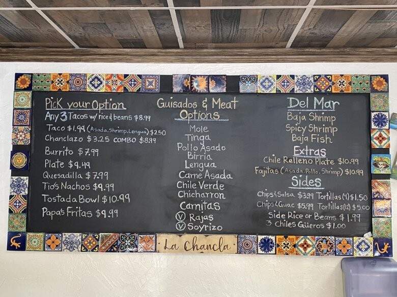 La Chancla Mexican Grill - Long Beach, CA menu_pic