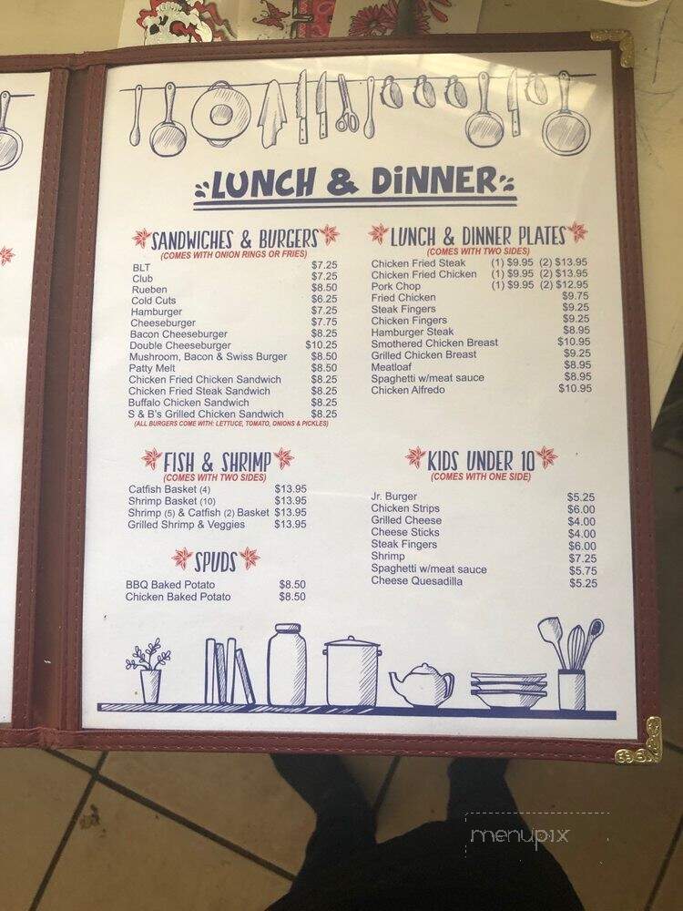 S&B's Cafe - Humble, TX menu_pic