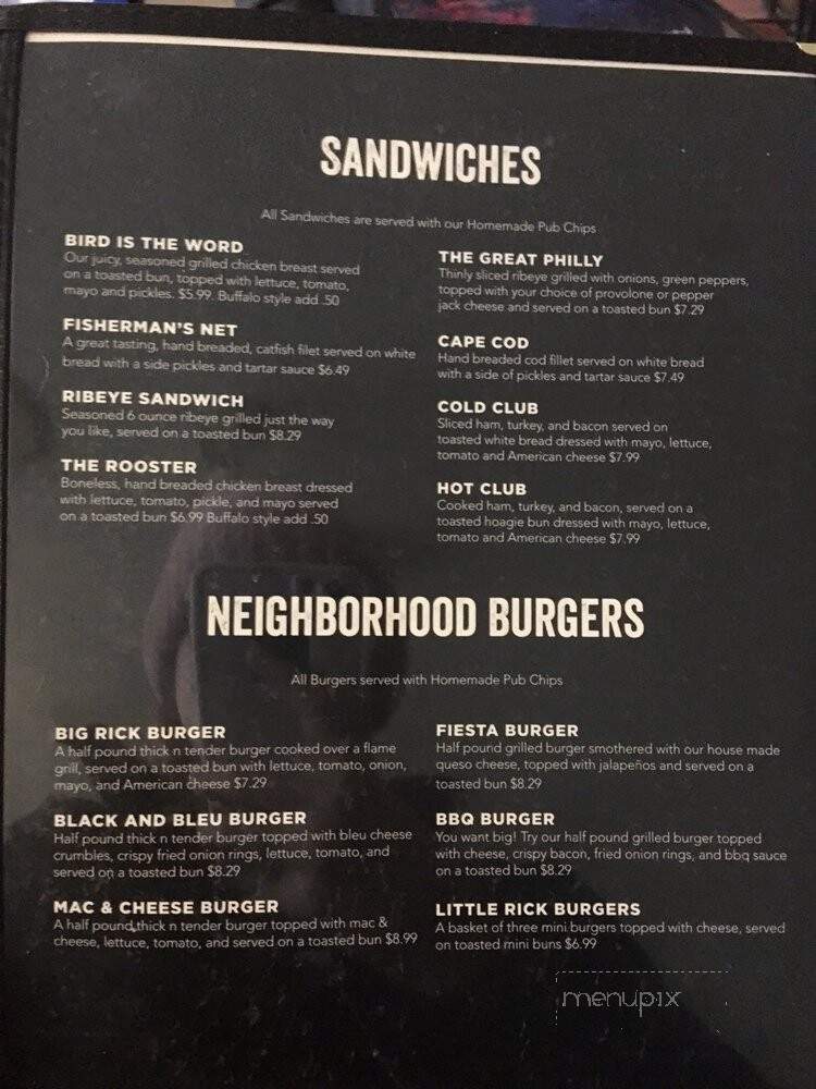 Little Rick's Neighborhood Bar & Grill - Lebanon Junction, KY menu_pic