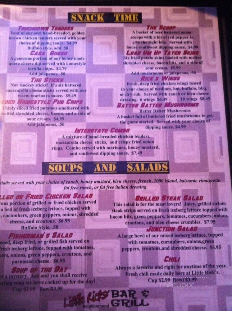 Little Rick's Neighborhood Bar & Grill - Lebanon Junction, KY menu_pic