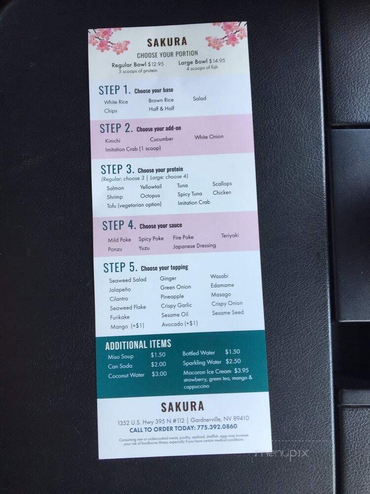 Sakura Poke Bowl - Gardnerville, NV menu_pic