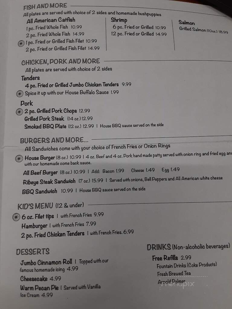 The Chuckwagon Steakhouse - Roanoke, AL menu_pic