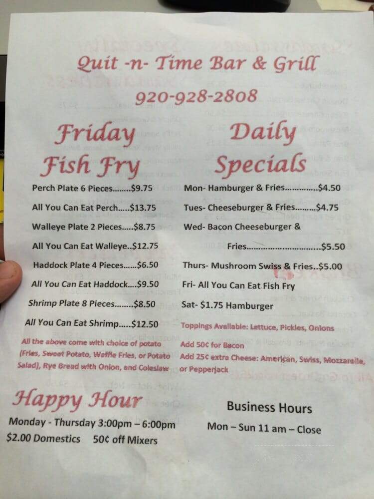 Quit-n-Time - Fox Lake, WI menu_pic