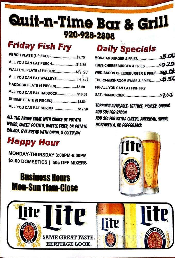Quit-n-Time - Fox Lake, WI menu_pic