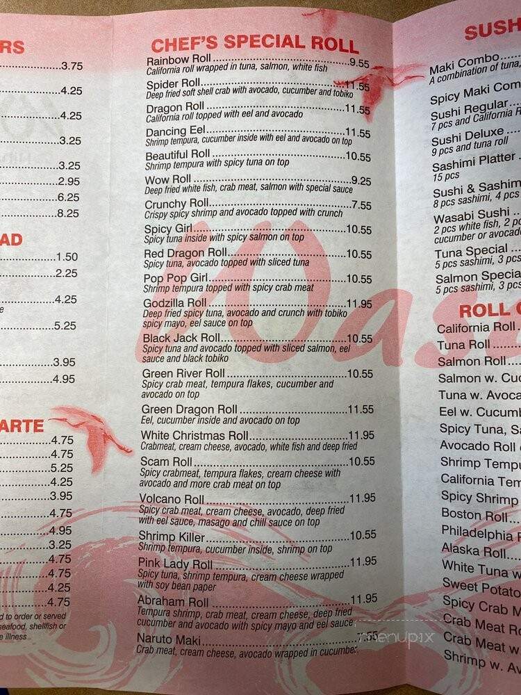 Wasabi Hibachi & Sushi - Orangeburg, SC menu_pic