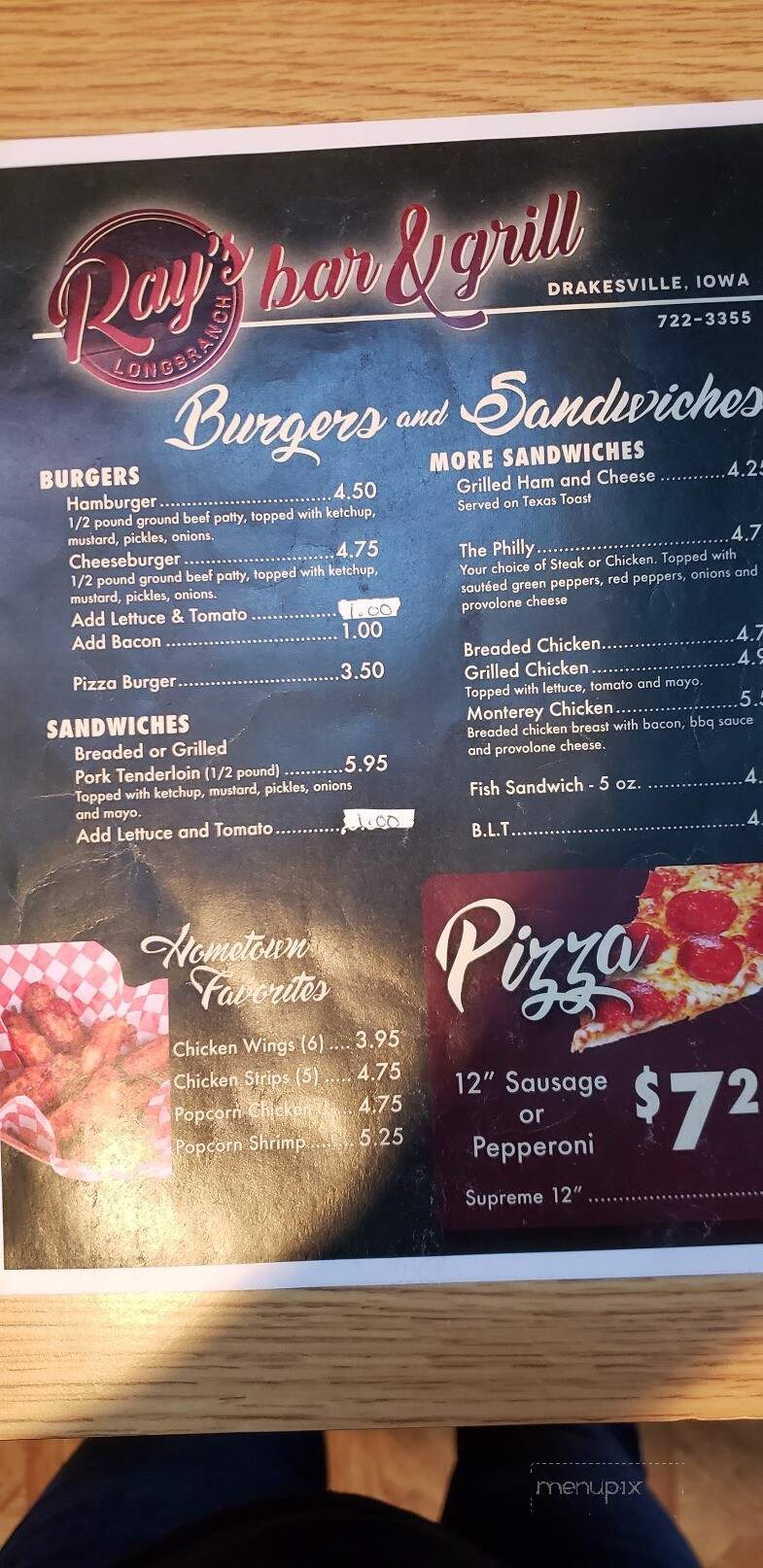 Ray's Longbranch - Drakesville, IA menu_pic