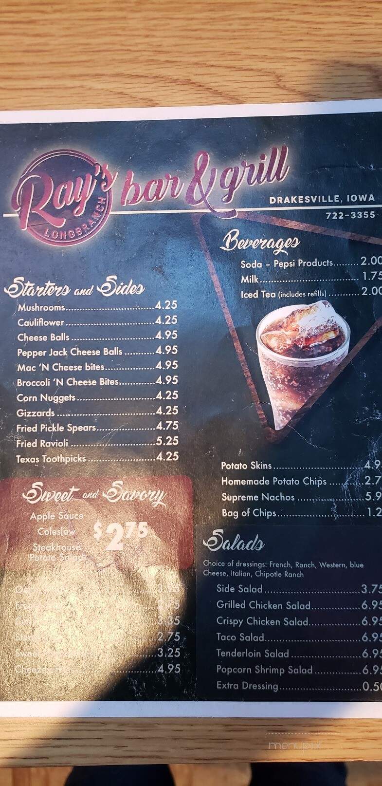 Ray's Longbranch - Drakesville, IA menu_pic