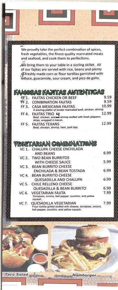 Casa Mexicana - Heber Springs, AR menu_pic