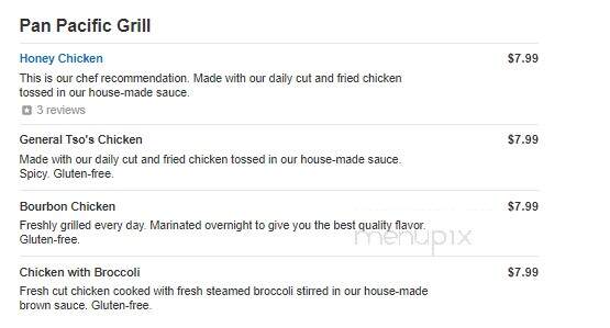 Panpacific Grill - Lancaster, PA menu_pic