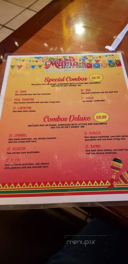 Marias Beer and Grill - Spartanburg, SC menu_pic