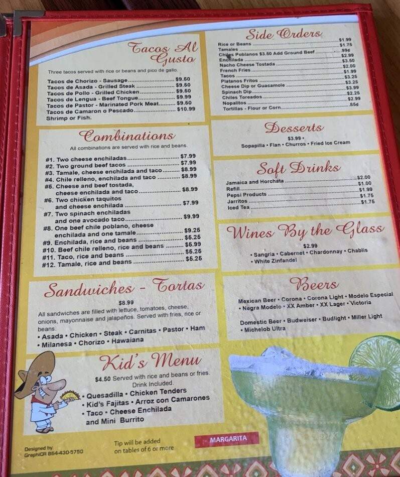 Marias Beer and Grill - Spartanburg, SC menu_pic