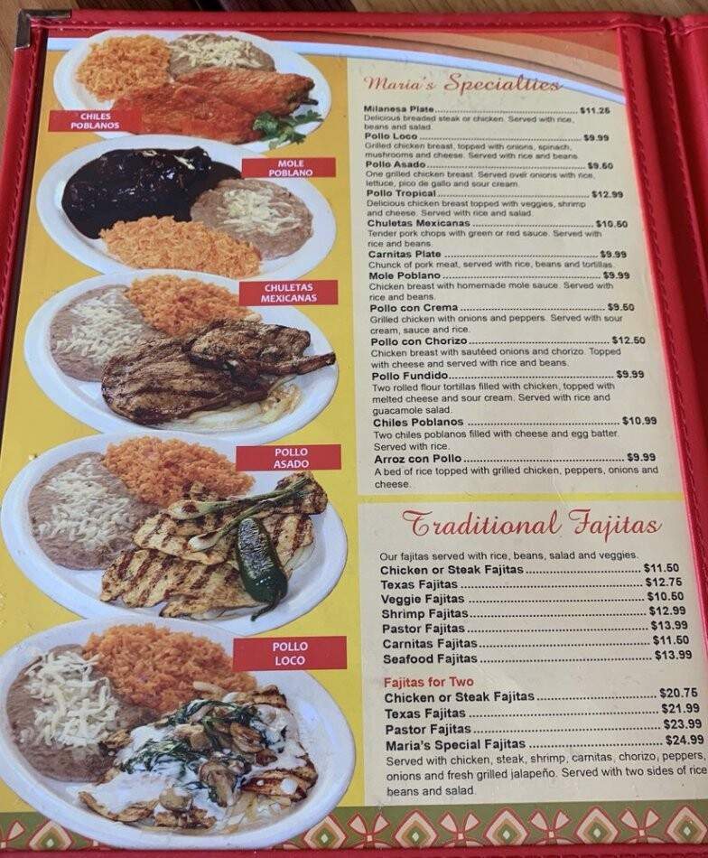 Marias Beer and Grill - Spartanburg, SC menu_pic