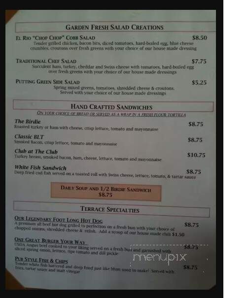 Terrace Restaurant At El Rio - Mohave Valley, AZ menu_pic
