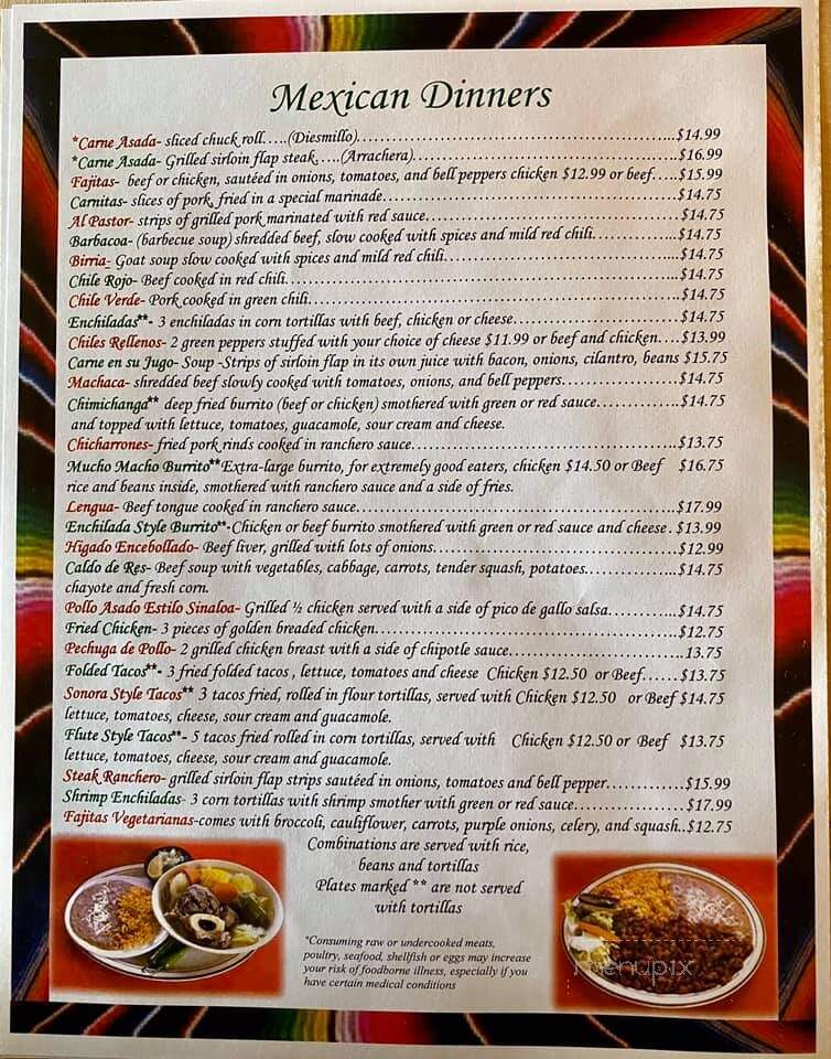 Mi Rancho Restaurant - Yuma, AZ menu_pic