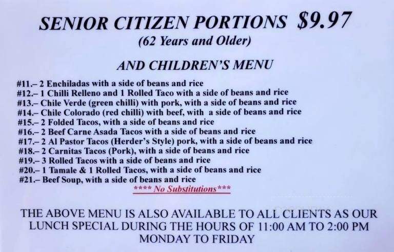 Mi Rancho Restaurant - Yuma, AZ menu_pic