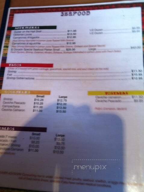 El Dorado Restaurant - Tucson, AZ menu_pic