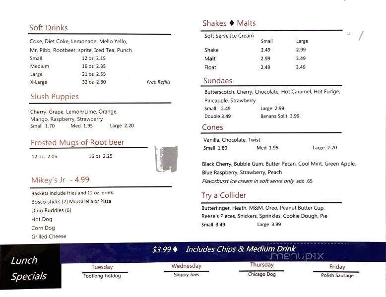Mikey's Drive In - Bridgman, MI menu_pic