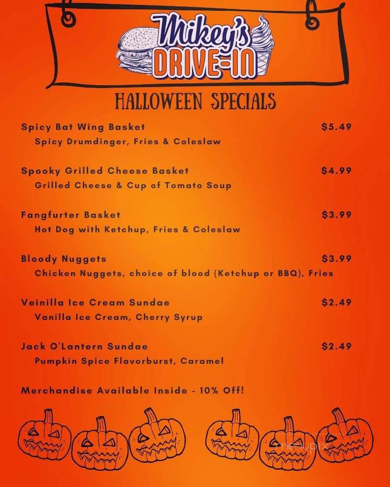 Mikey's Drive In - Bridgman, MI menu_pic