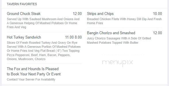 St James Hotel - Winnipeg, MB menu_pic